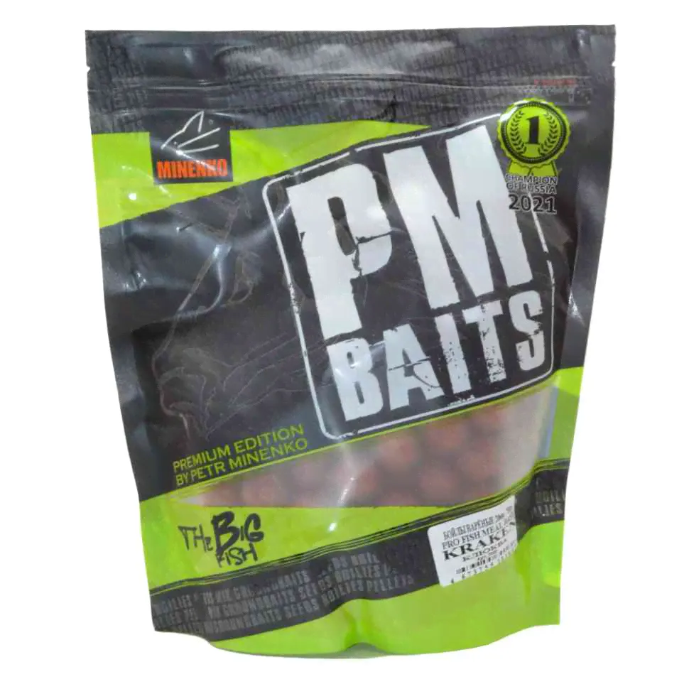 Купить Купить Бойлы варёные MINENKO (Клюква) PRO FISH MEAL KRAKEN 20мм (Zip-lock)-0
