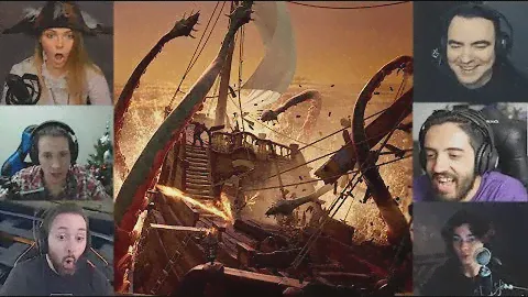 "Реакции Летсплейщиков" на Кракена из Sea of Thieves