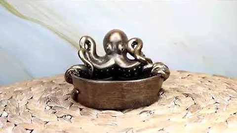 Ebros Sea Monster Kraken Giant Octopus Ashtray Figurine 5.5"W Nautical Ocean