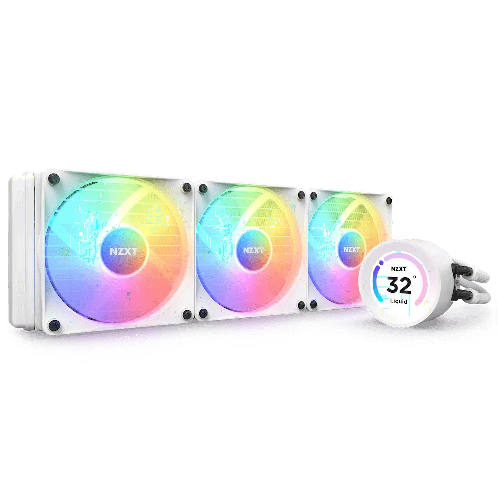 NZXT Kraken 360 Elite RGB White 360mm LCD AIO Liquid Cooler-0