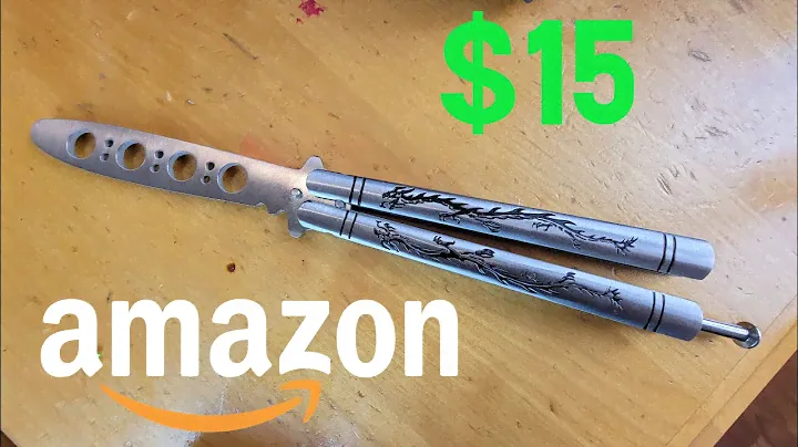 $15 Butterfly Knife Trainer from Amazon Unboxing and Review.  Black Dragon Balisong Trainer.
