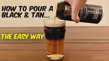How to Pour a Black and Tan the EASY WAY (Half and Half Layered Beer Drink)