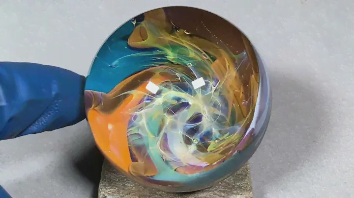 Vortex Marble Handmade by Bill Grout 2.13" Electrified Partitions 102024 Borosilicate Glass
