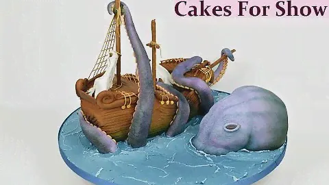 Making a Kraken/Ship Cake