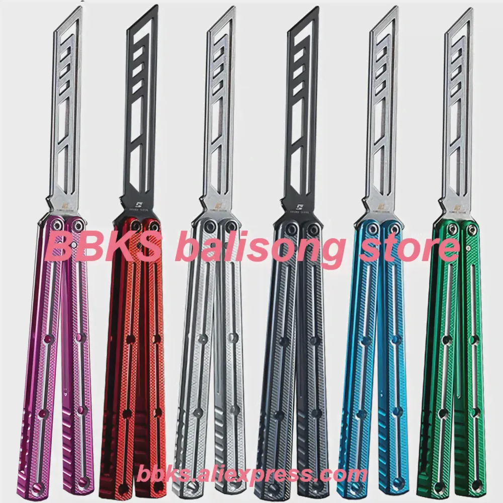 ВООРУЖЕННАЯ АКУЛА Kraken V3 Клон Balisong Trainer Нож для тренировки бабочек 7075 Система алюминиевых втулок на рукоятках-0